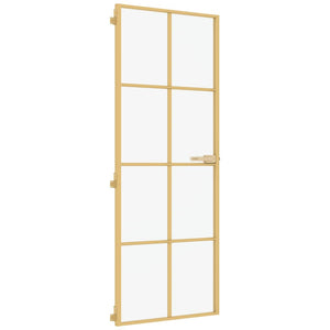 Innentür Schlank Golden 76x201,5 cm Hartglas und Aluminium
