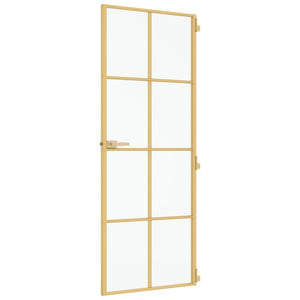 Innentür Schlank Golden 76x201,5 cm Hartglas und Aluminium
