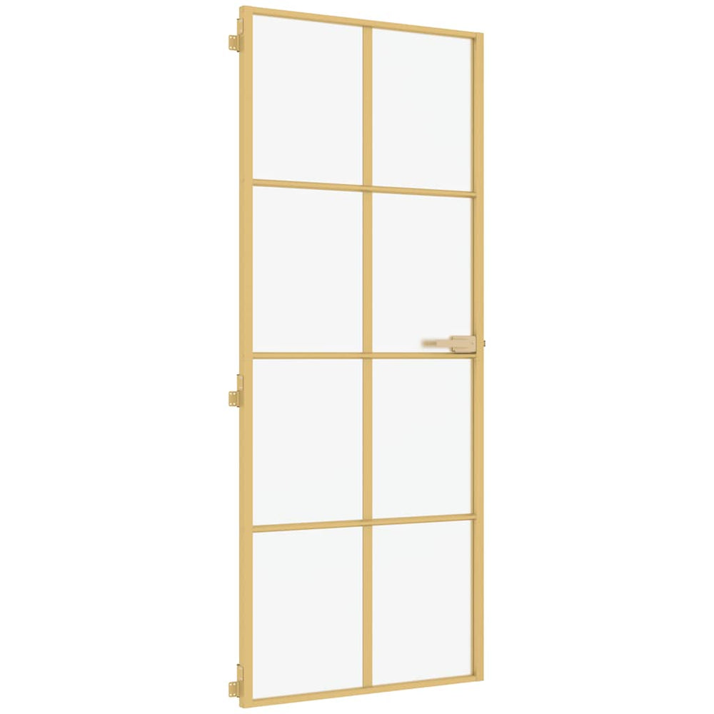Innentür Schlank Golden 83x201,5 cm Hartglas und Aluminium