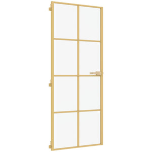 Innentür Schlank Golden 83x201,5 cm Hartglas und Aluminium