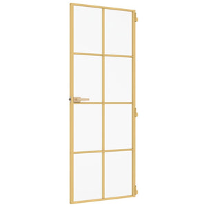 Innentür Schlank Golden 83x201,5 cm Hartglas und Aluminium