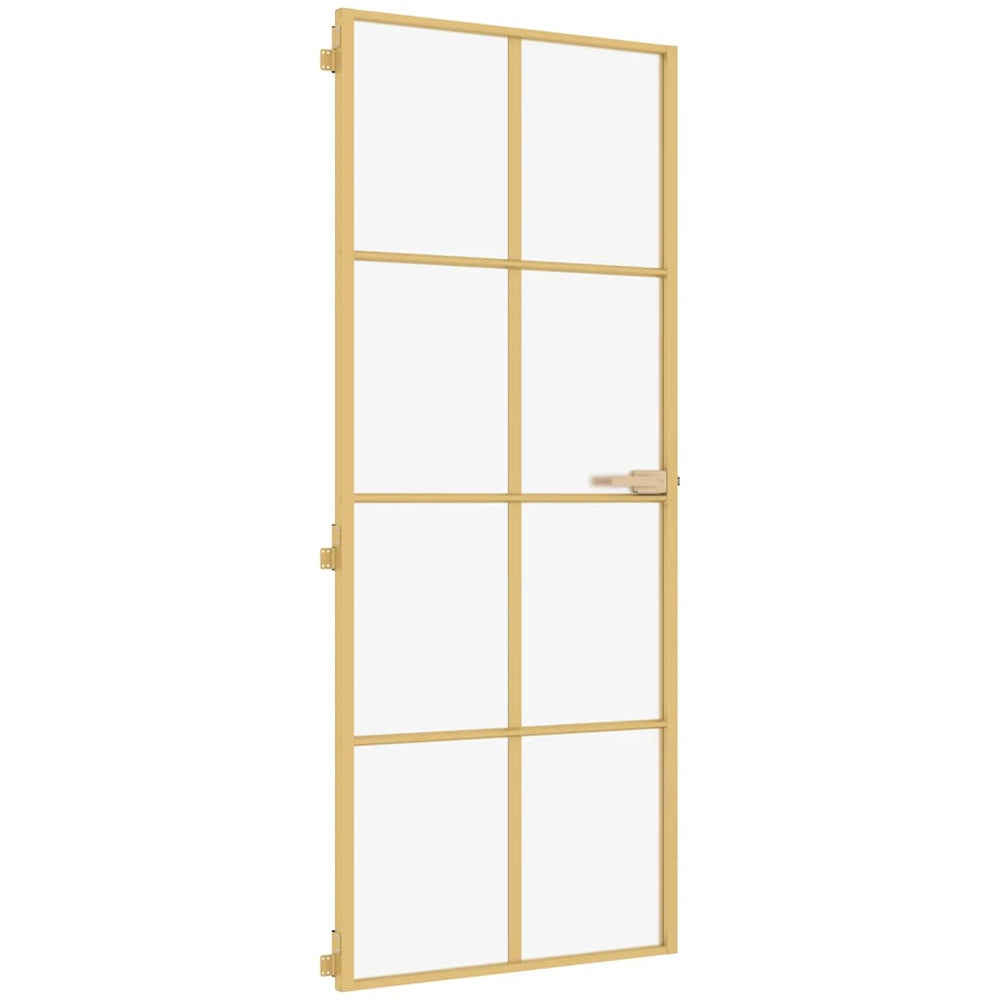Innentür Schlank Golden 93x201,5 cm Hartglas und Aluminium