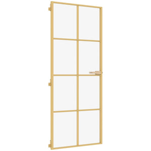 Innentür Schlank Golden 93x201,5 cm Hartglas und Aluminium