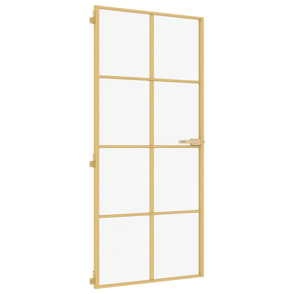 Innentür Schlank Golden 93x201,5 cm Hartglas und Aluminium