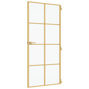 Innentür Schlank Golden 93x201,5 cm Hartglas und Aluminium