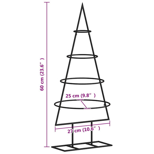 Metall Weihnachtsbaum Deko Schwarz 60cm