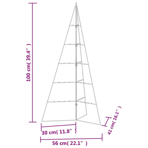 Metall Weihnachtsbaum Schwarz 100cm