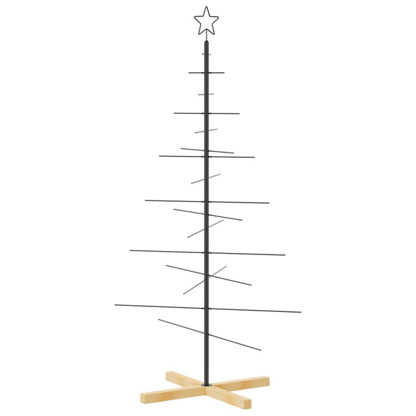 Schwarzer Metall Weihnachtsbaum 150cm mit Holzständer