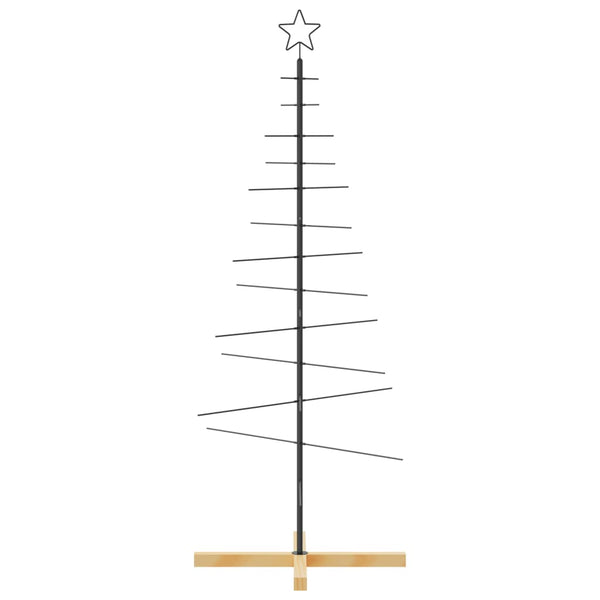 Schwarzer Metall Weihnachtsbaum 150cm mit Holzständer