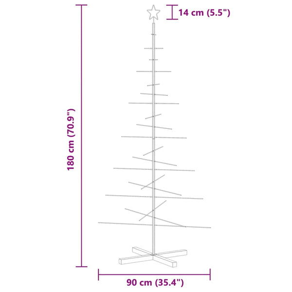 Metall Weihnachtsbaum Schwarz 180cm