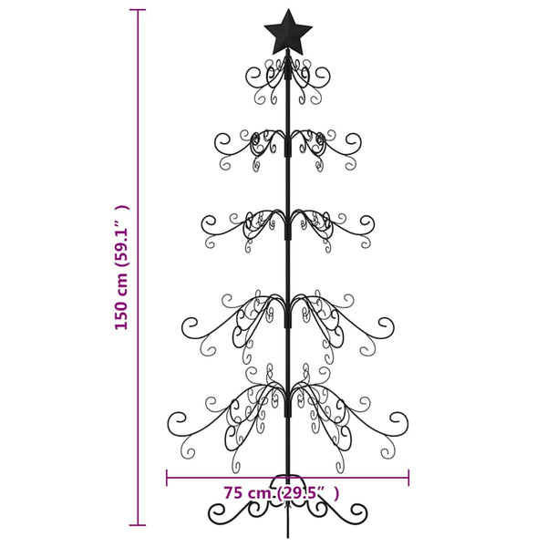Schwarzer Metall Weihnachtsbaum 150cm