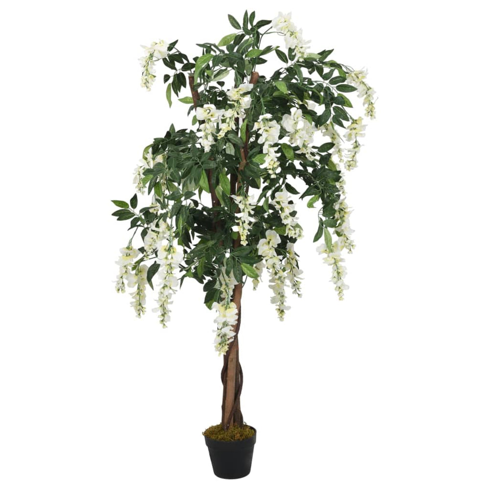 Künstlicher Glyzinienbaum, 80cm, Grün/Weiß