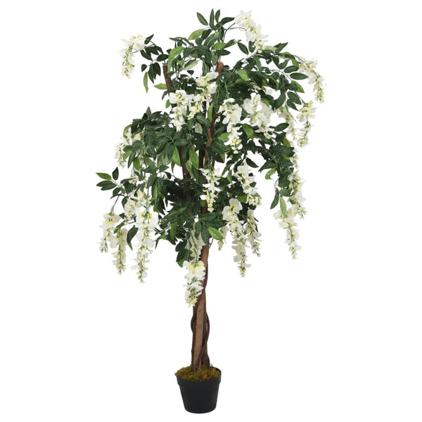 Künstlicher Glyzinienbaum, 80cm, Grün/Weiß