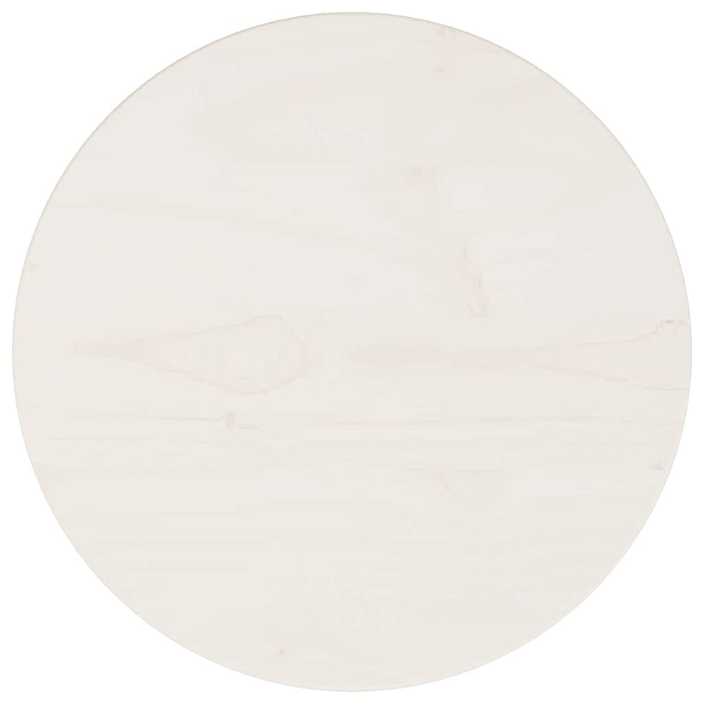 vidaXL Plateau de table rond Blanc Ø30x3 cm Bois de pin massif