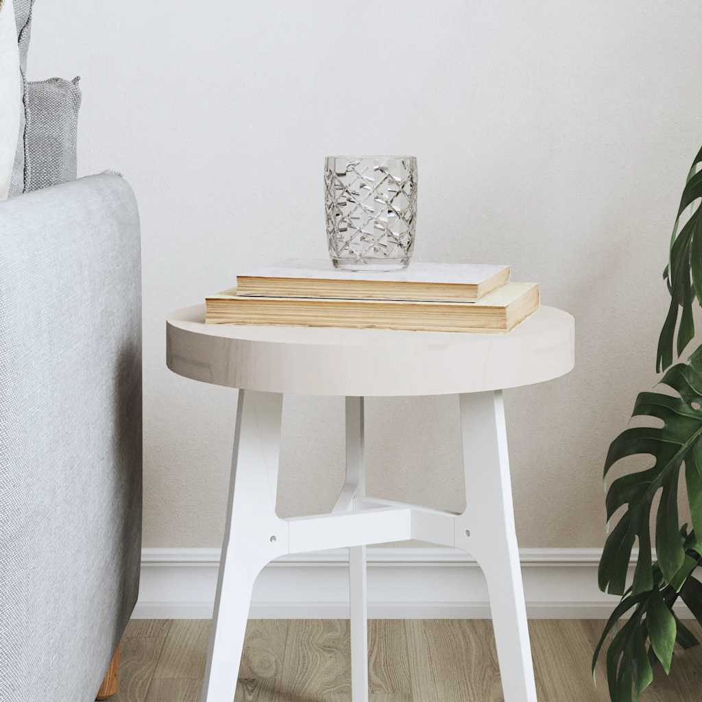 Weiße Tischplatte Rund Ø30cm Kiefer Massivholz