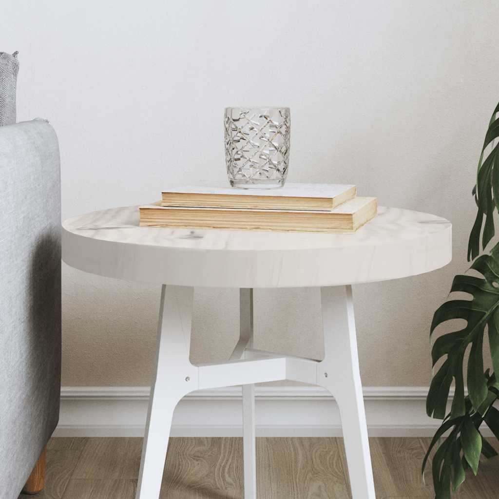 Tischplatte Rund Weiß Ø40cm Kiefer Massivholz