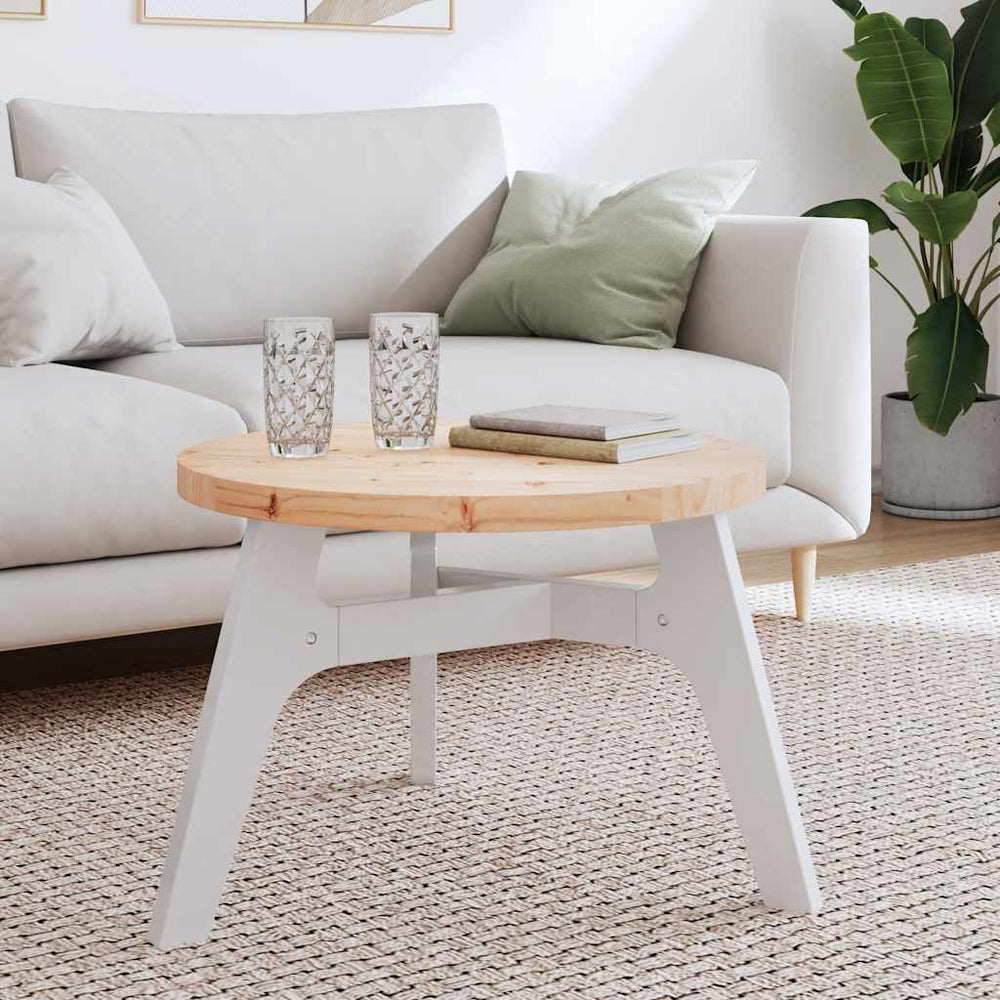 vidaXL Plateau de table rond Ø60x3 cm en pin massif