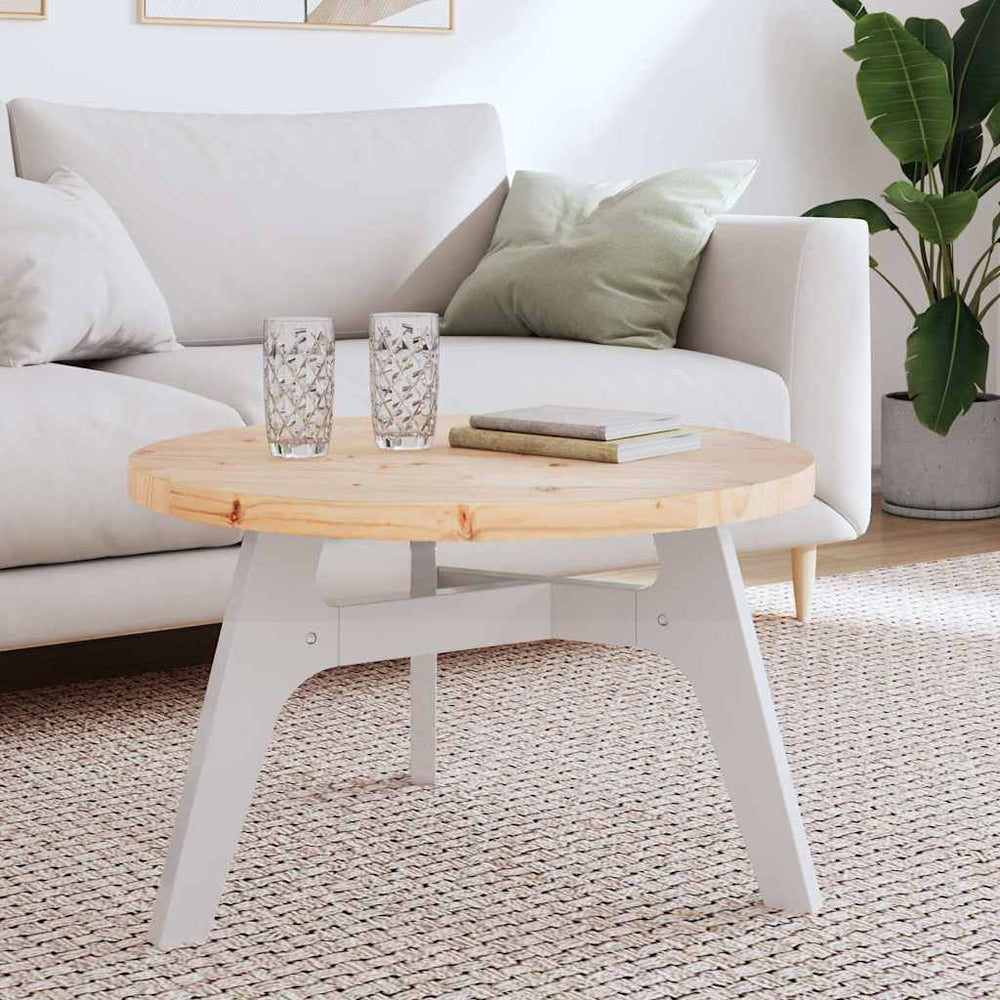 vidaXL Plateau de table rond Ø70x3 cm en pin massif
