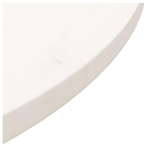 vidaXL Plateau de table rond Blanc Ø70x3 cm Bois de pin massif