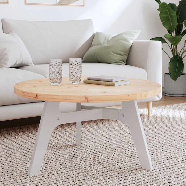 Massivholz Tischplatte Rund Ø80cm Kiefer