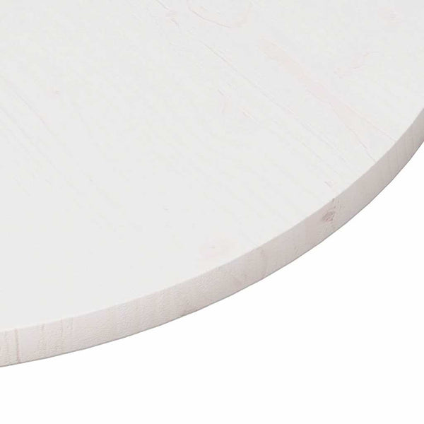 Tischplatte Rund Weiß Ø90cm Kiefer Massivholz