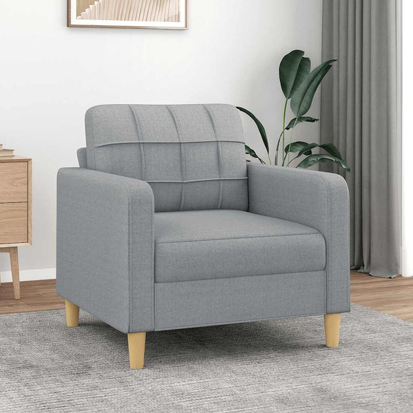 Hellgrauer Stoff Sessel 60 cm