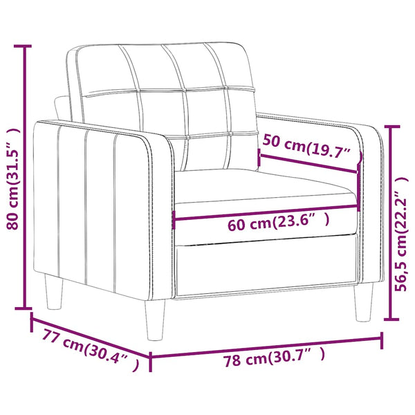 Dunkelgrauer Stoff Sofasessel 60 cm