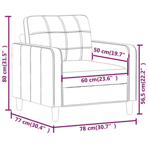 Sessel Creme Stoff 60 cm