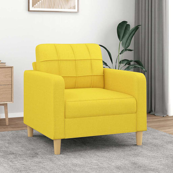 Hellgelber Stoff Sessel, 60 cm