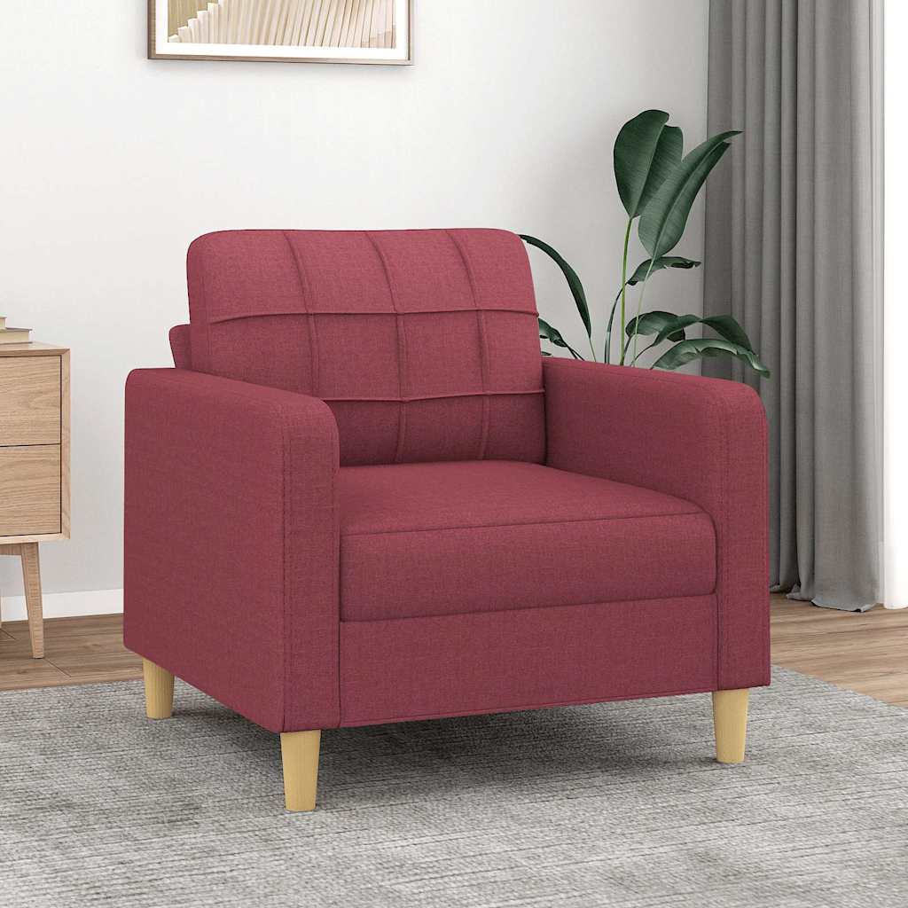 Weinroter Stoff Sessel 60 cm