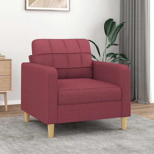 Weinroter Stoff Sessel 60 cm