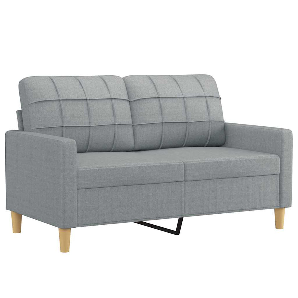 2-Sitzer Sofa Hellgrau Stoff 120cm