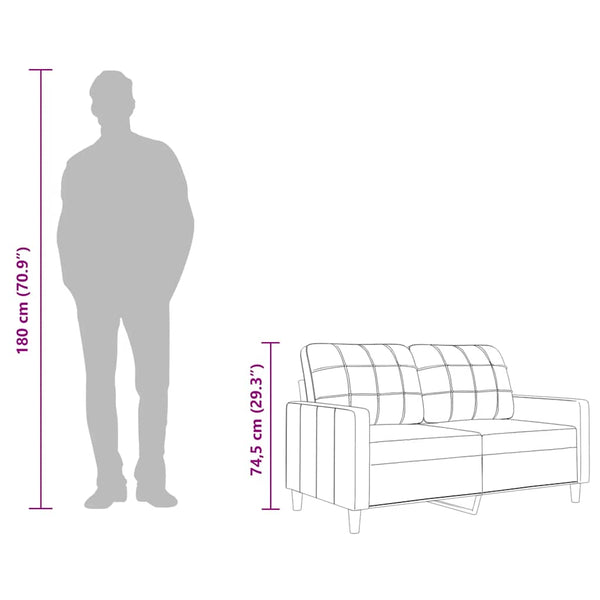 2-Sitzer Sofa Hellgrau Stoff 120cm