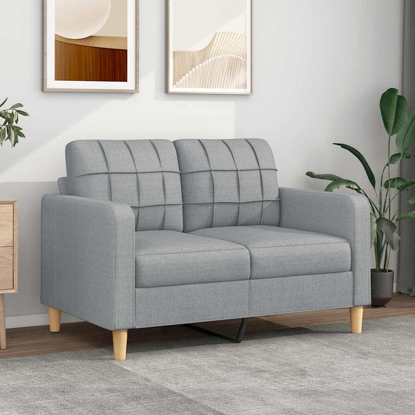 2-Sitzer Sofa Hellgrau Stoff 120cm