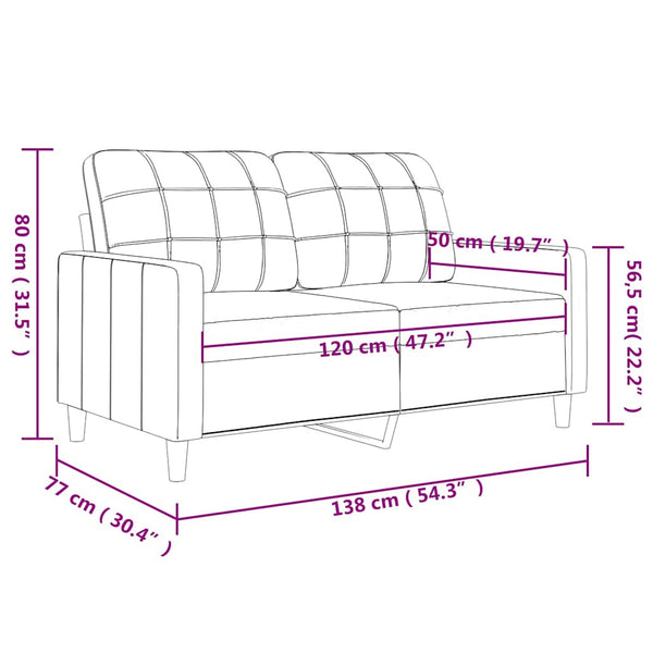 Dunkelgraues 2-Sitzer Sofa, 120cm