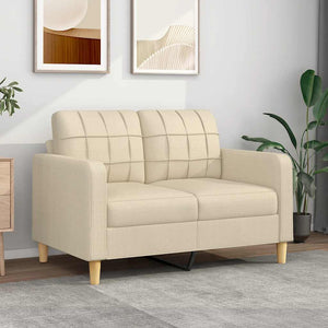 2-Sitzer Sofa Creme Stoff 120 cm