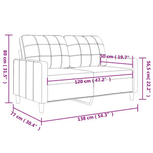 Braunes 2-Sitzer Sofa, 120 cm