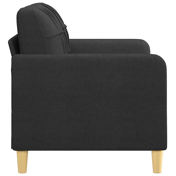Schwarzes 2-Sitzer Sofa, 120 cm