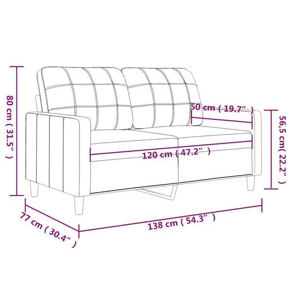 Hellgelbes 2-Sitzer Sofa, 120 cm
