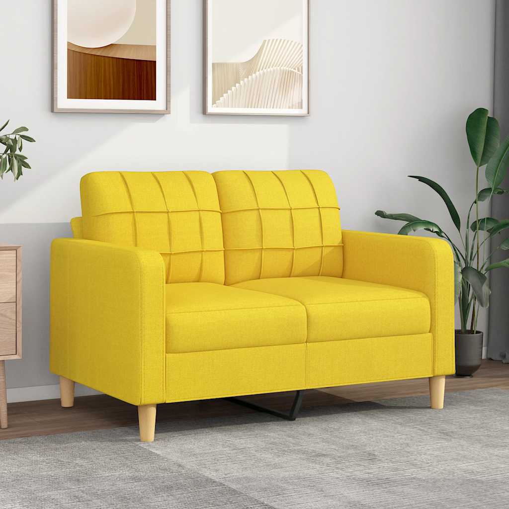 Hellgelbes 2-Sitzer Sofa, 120 cm