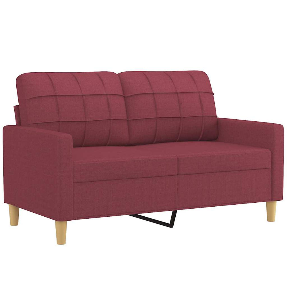 Weinrotes 2-Sitzer Sofa, 120 cm