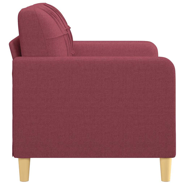 Weinrotes 2-Sitzer Sofa, 120 cm