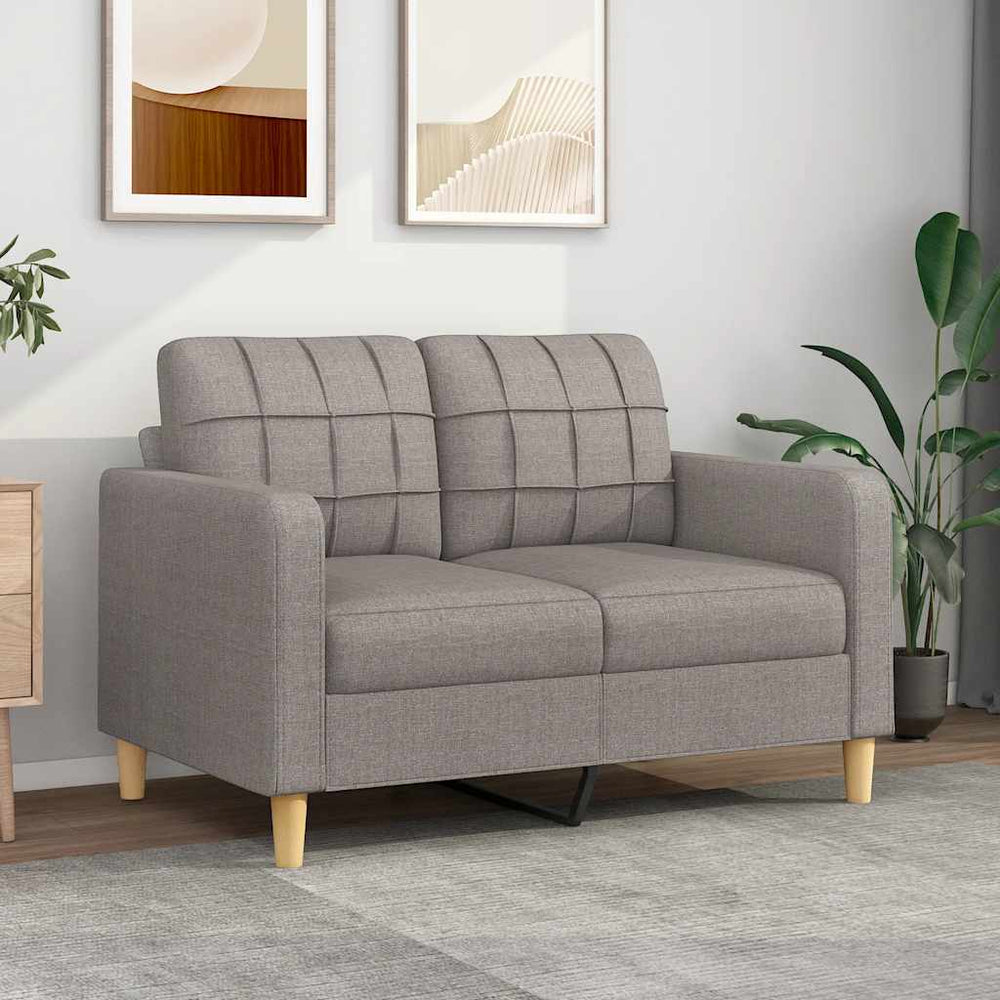 vidaXL Canapé à 2 places taupe 120 cm en tissu