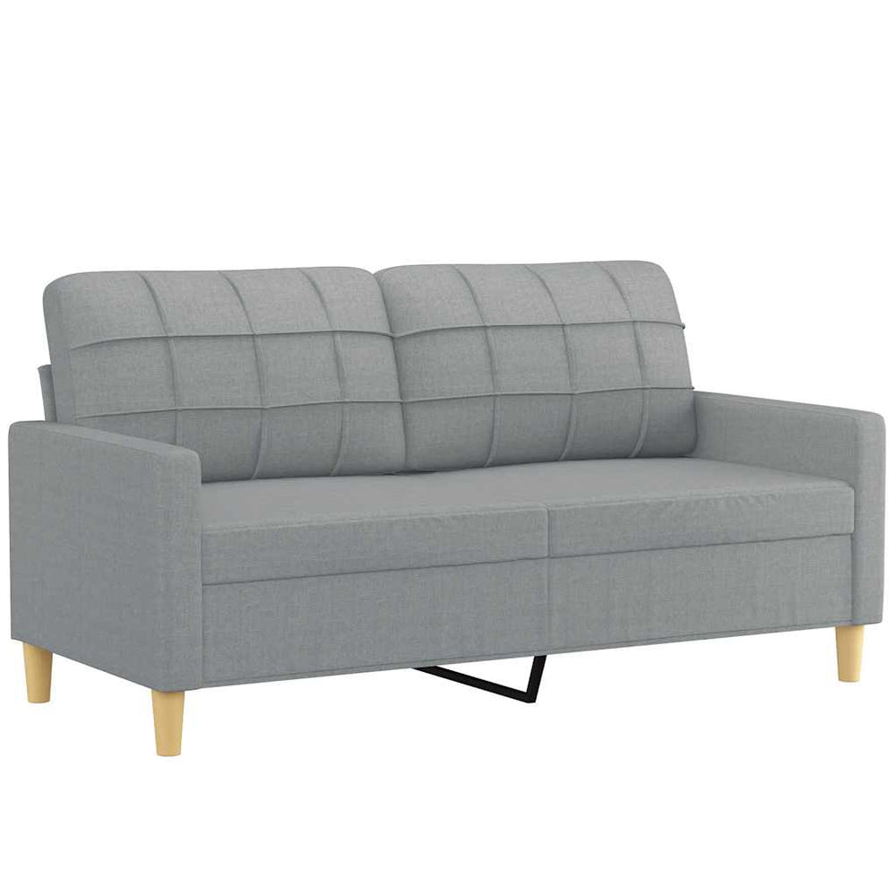 2-Sitzer Sofa Hellgrau Stoff 140 cm