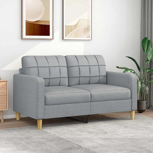 2-Sitzer Sofa Hellgrau Stoff 140 cm