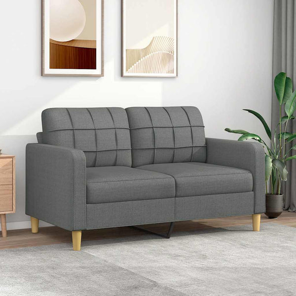 2-Sitzer Sofa Dunkelgrau Stoff 140 cm