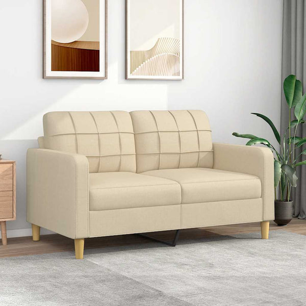 2-Sitzer Sofa Creme Stoff 140 cm