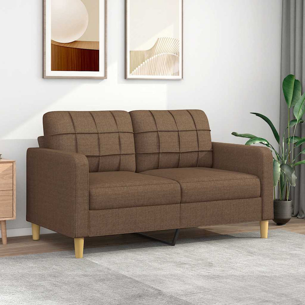Braunes 2-Sitzer Sofa Stoff 140 cm