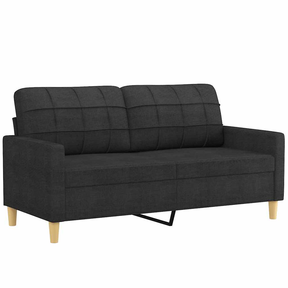 Schwarzes 2-Sitzer Sofa, 140cm