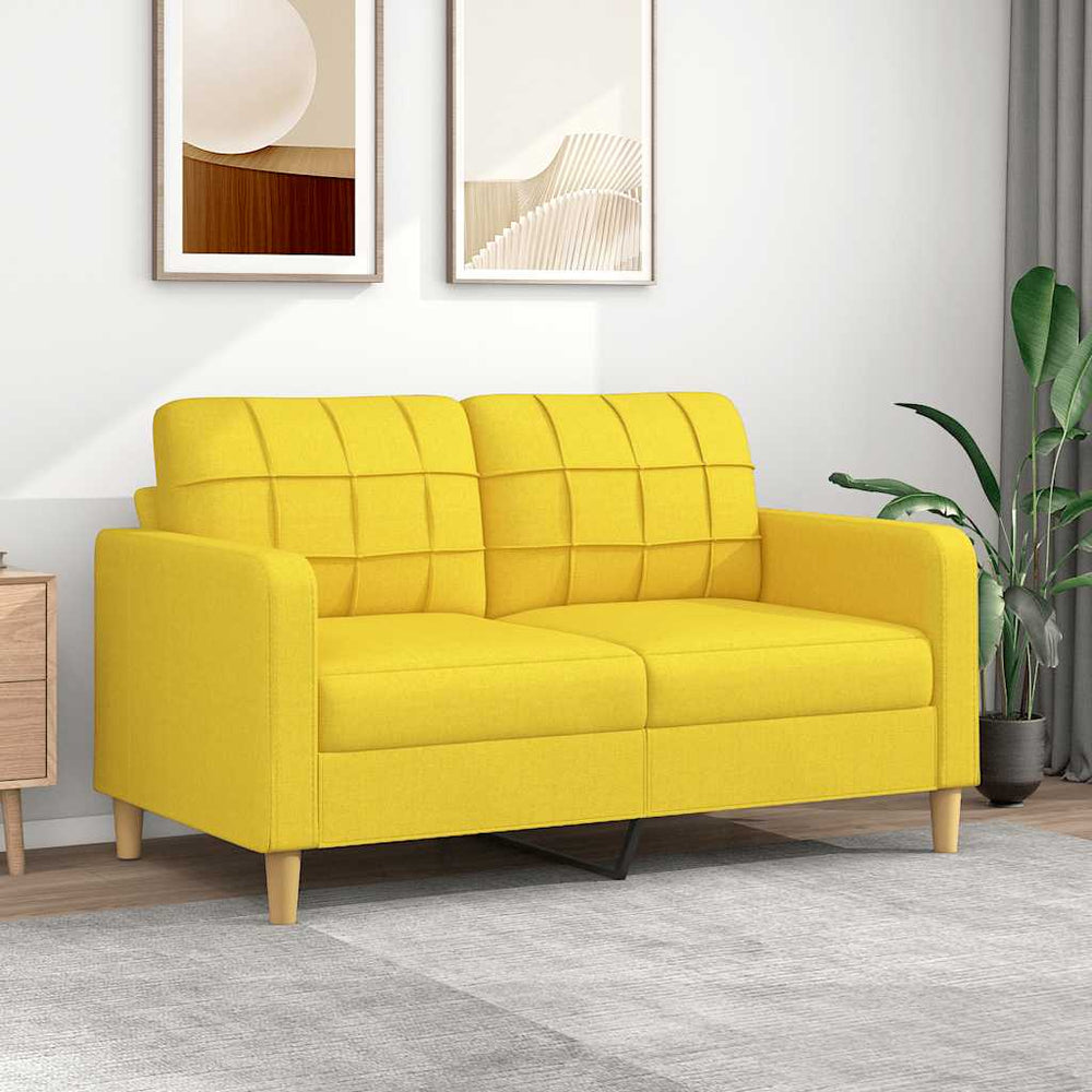 2-Sitzer Sofa Hellgelb Stoff 140cm